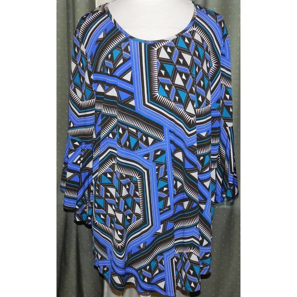 Avenue size 30W / 32W stretch blend artsy bell sleeved slinky top plus size - Picture 1 of 6